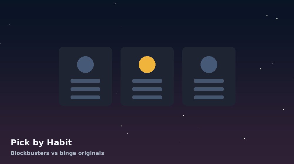 Habit cards showing blockbuster nights versus binge-original movie nights