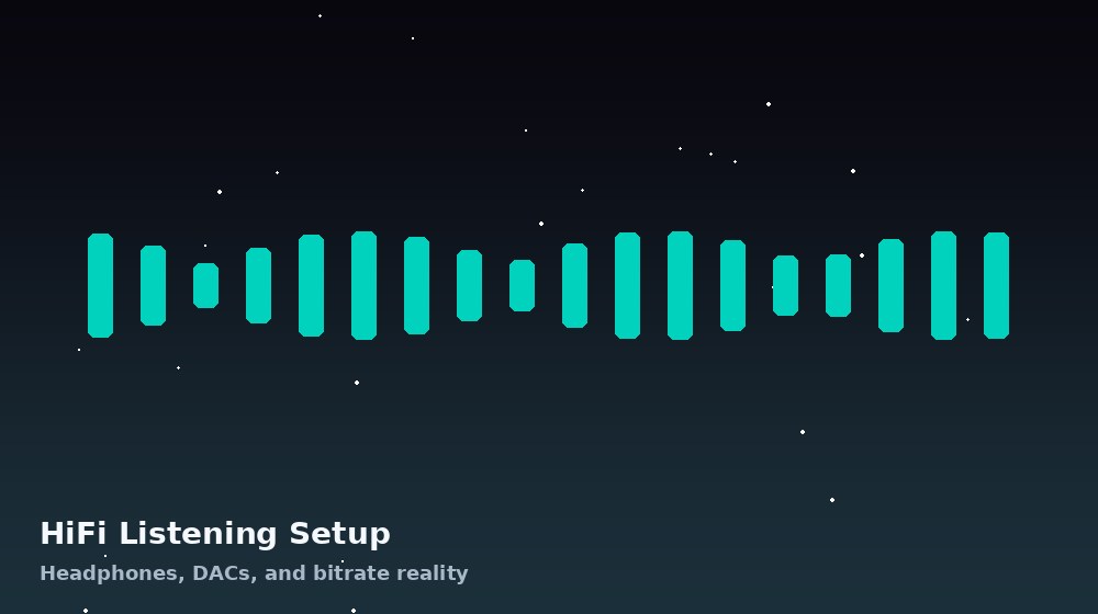 Abstract audio waveform representing HiFi listening quality options