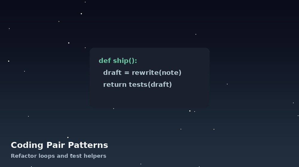 Abstract code panel representing AI pair programming patterns